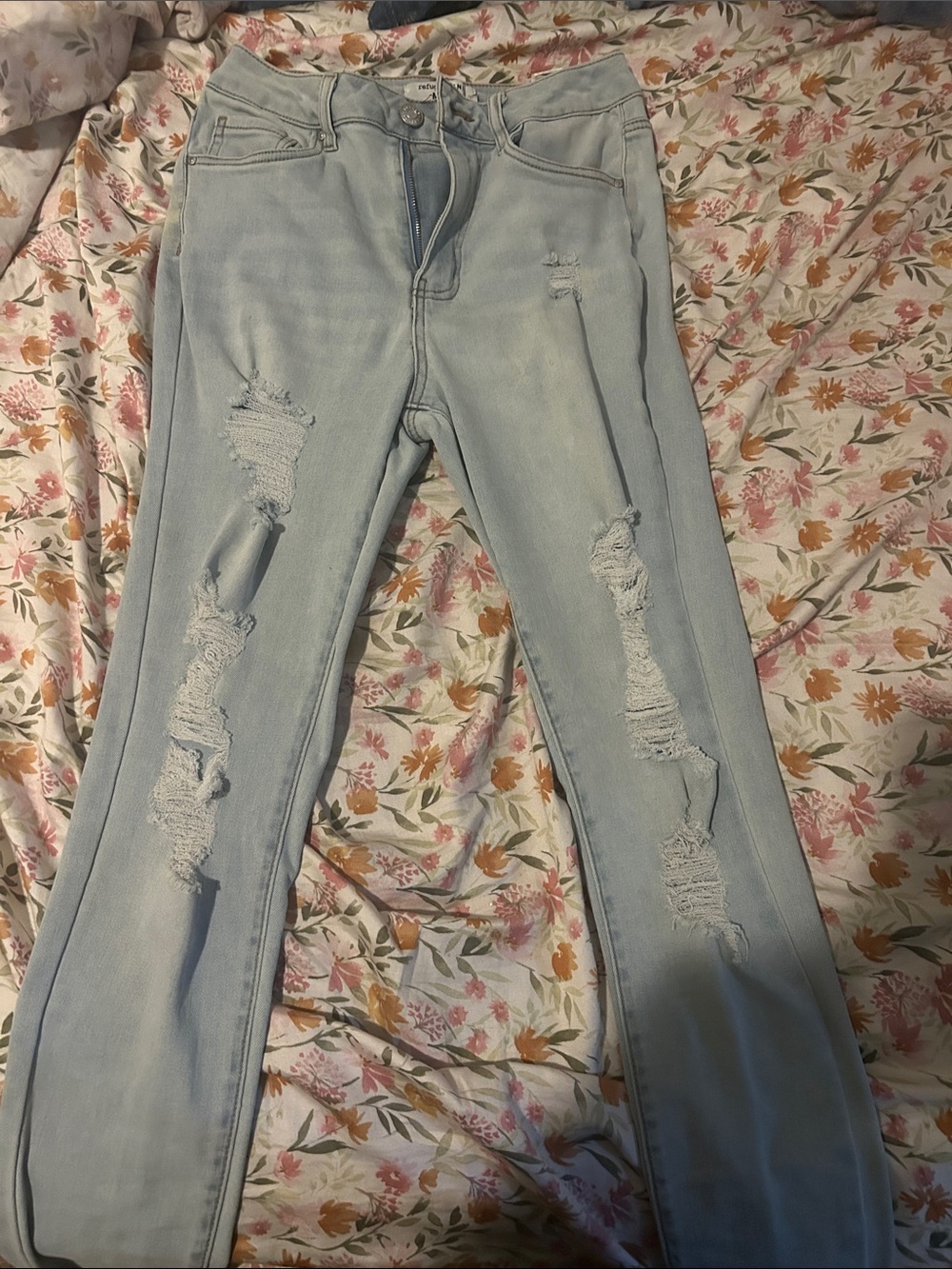miami Light Blue Distressed Skinny Jeans